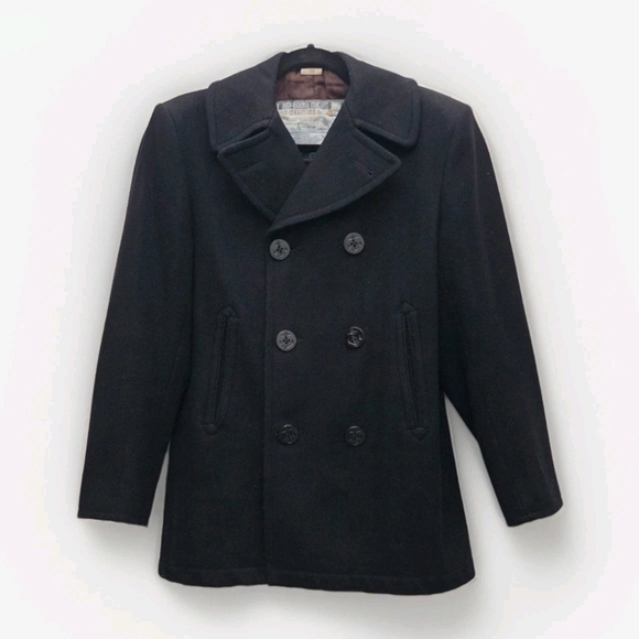 ​INC International Concepts Men's Peacoat 38R- Black Naval Task Group Wool Blend